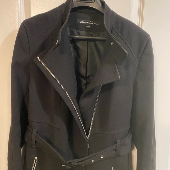 Kenneth Cole Moto Trench Coat L - Picture 7 of 8